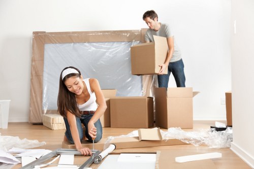 Loading business equipment for transport during an Enfield commercial move