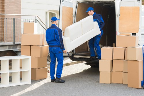 Moving truck supporting a flat move in North London