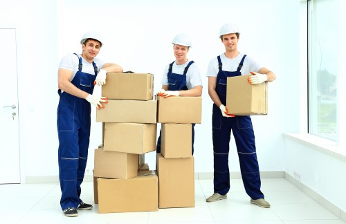 Household packing materials prepared for an Enfield relocation