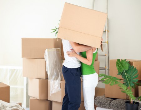 Professional moving team completing a secure and careful relocation