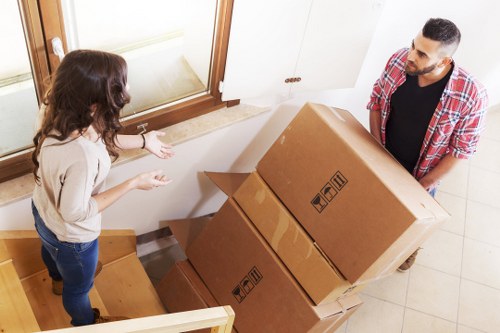 Packing and organising office equipment before a move